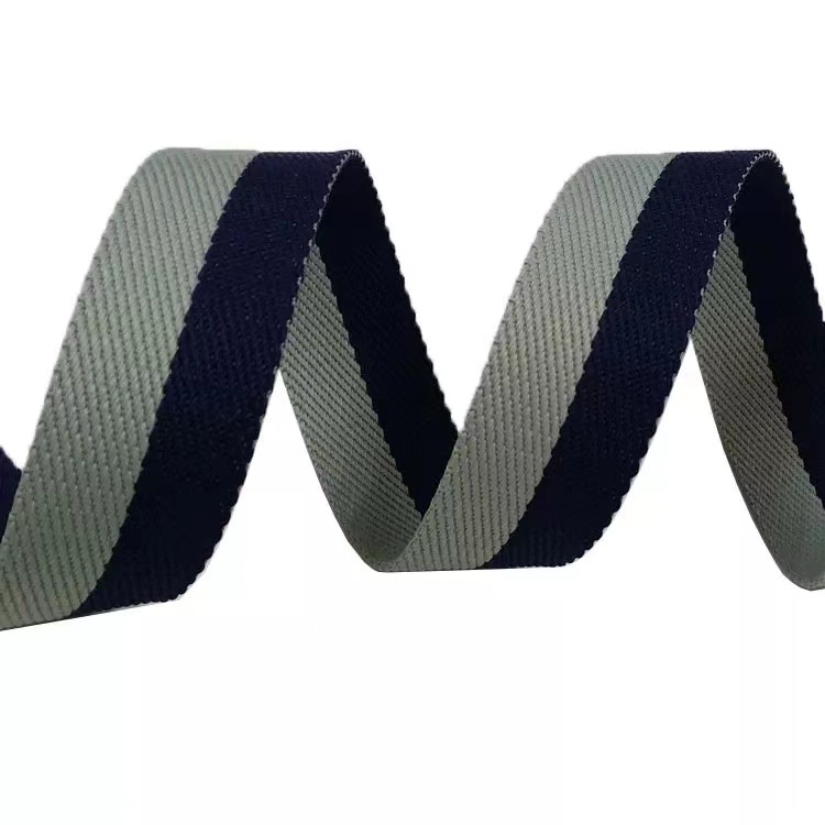 Custom Bicolor Striped RPET Polyester Webbing Robbin for Bags 38mm/1.5inch